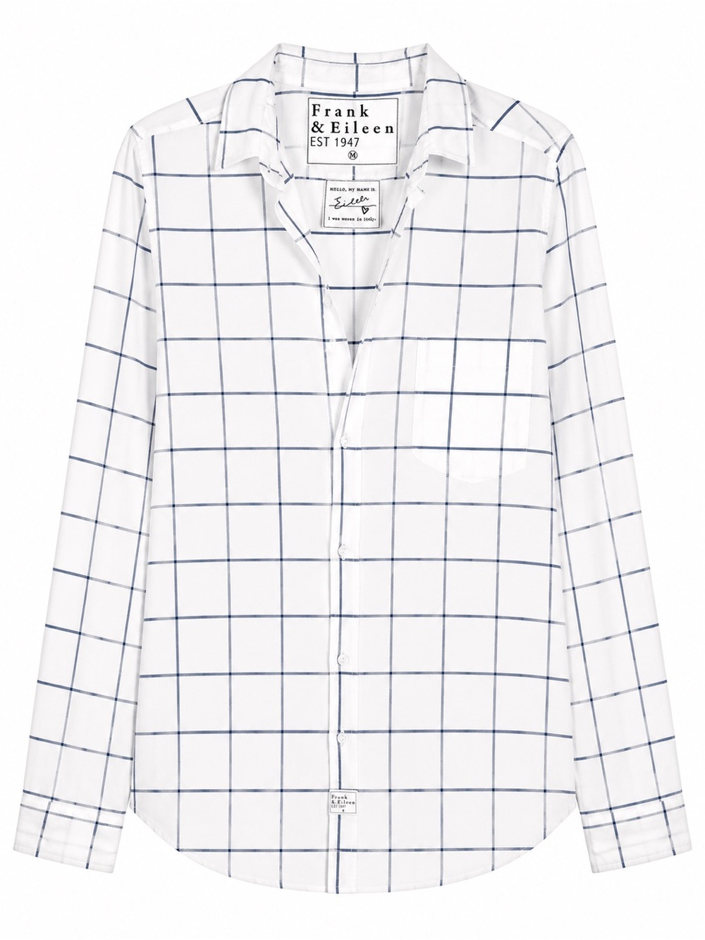 Frank & Eileen Eileen White Blue Windowpane Button Down Shirt Size M